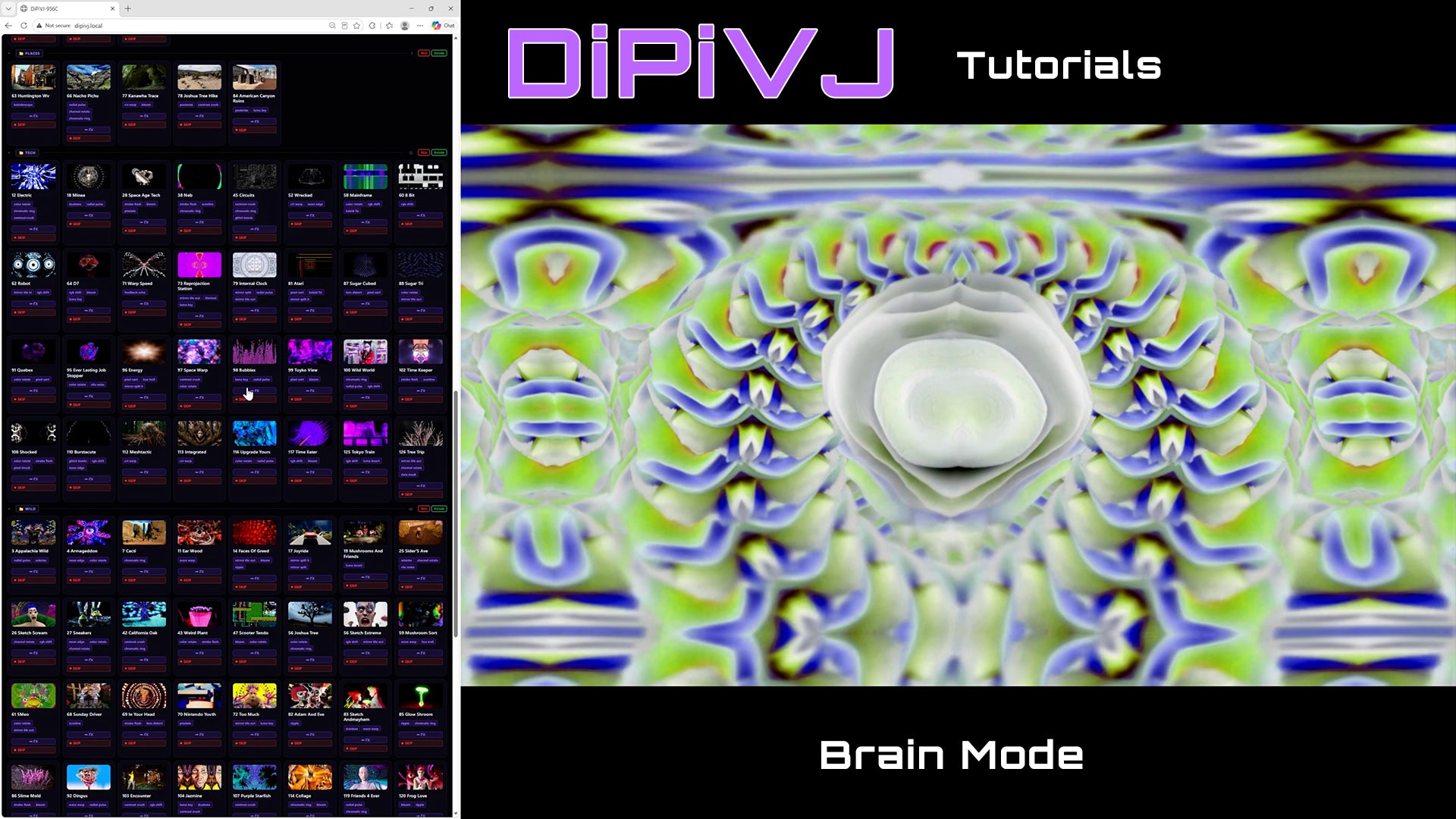 Load video: Overview of the "Scenes" tab of DiPiVJ web UI
